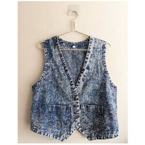 Vintage Cherokee Acid Wash Denim Vest